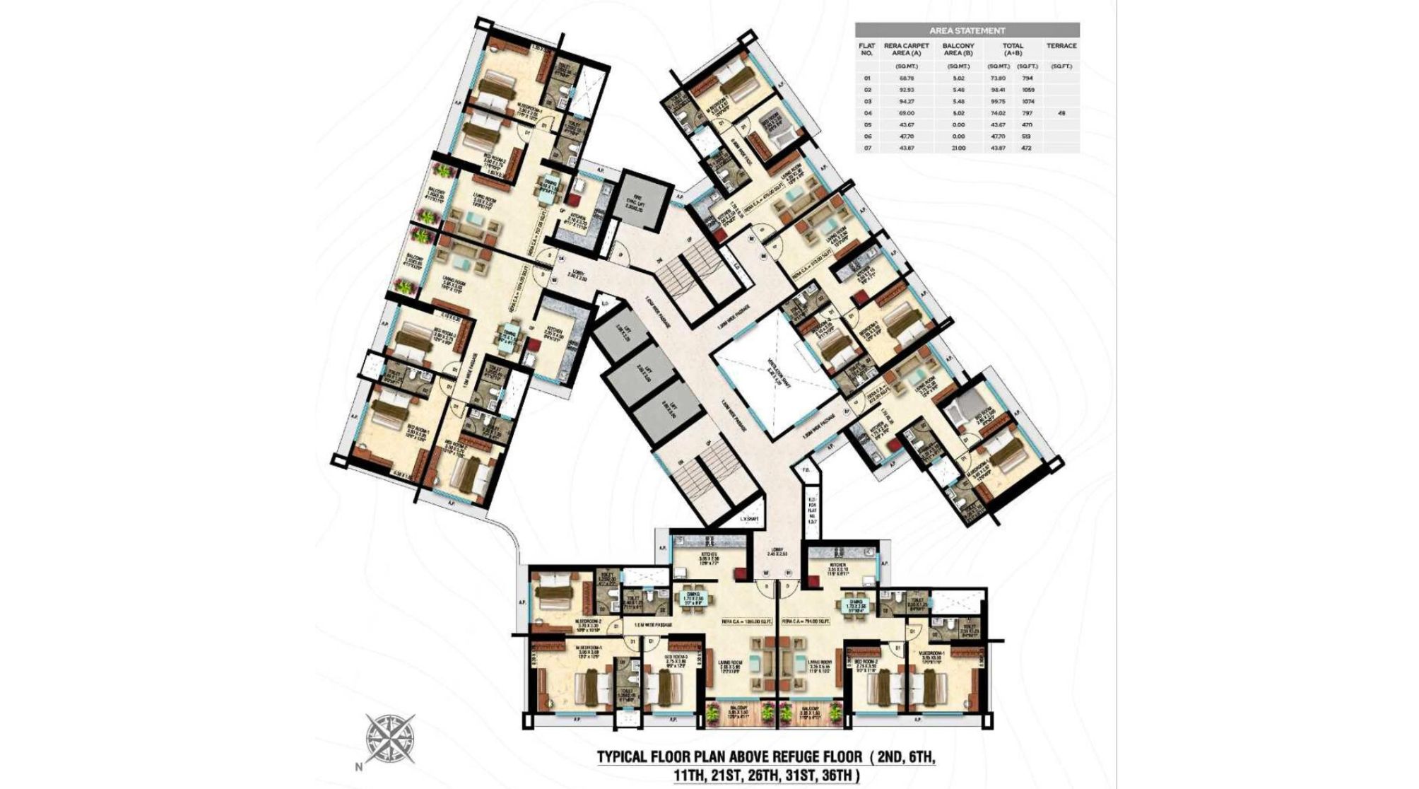 Divine-Shloka-Floor-Plan-Typical-Above-Refugee-Floor-2nd-6th-11th-21st-26th-31st-36th